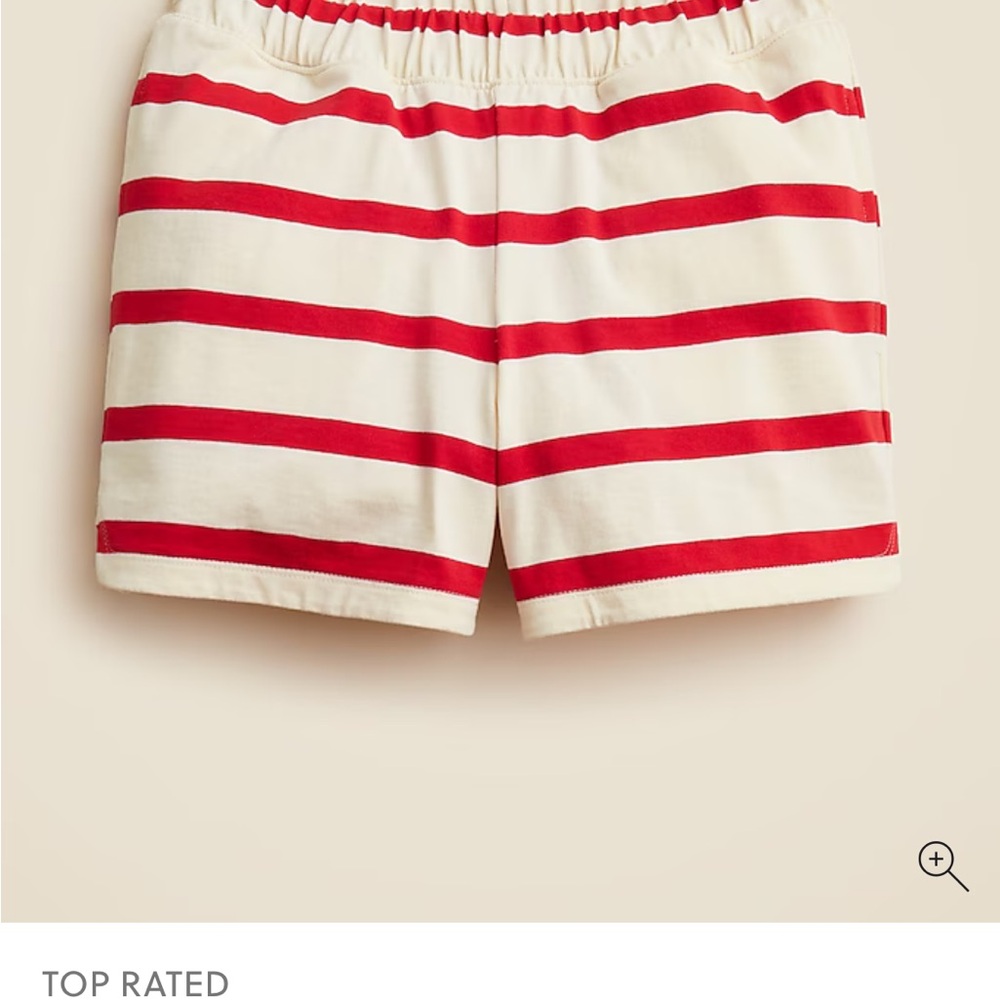 J. Crew Red and White Striped Mariner  Women Shorts XS NWT Cherry